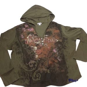 Dress Barn Hooded Long sleeve Pullover Shirt Woman’s Size 1X